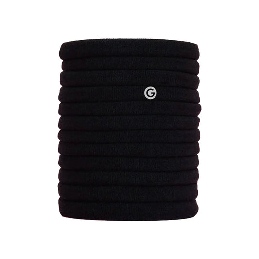 Gimme Beauty - Extra Fine Hair Ties - Black Onyx - Seamless No Break Microfiber Elastic Hair Ties - Firm Yet Gentle Hair Accessories with All Day Hold + No Snagging Dents or Breakage (12 Count)